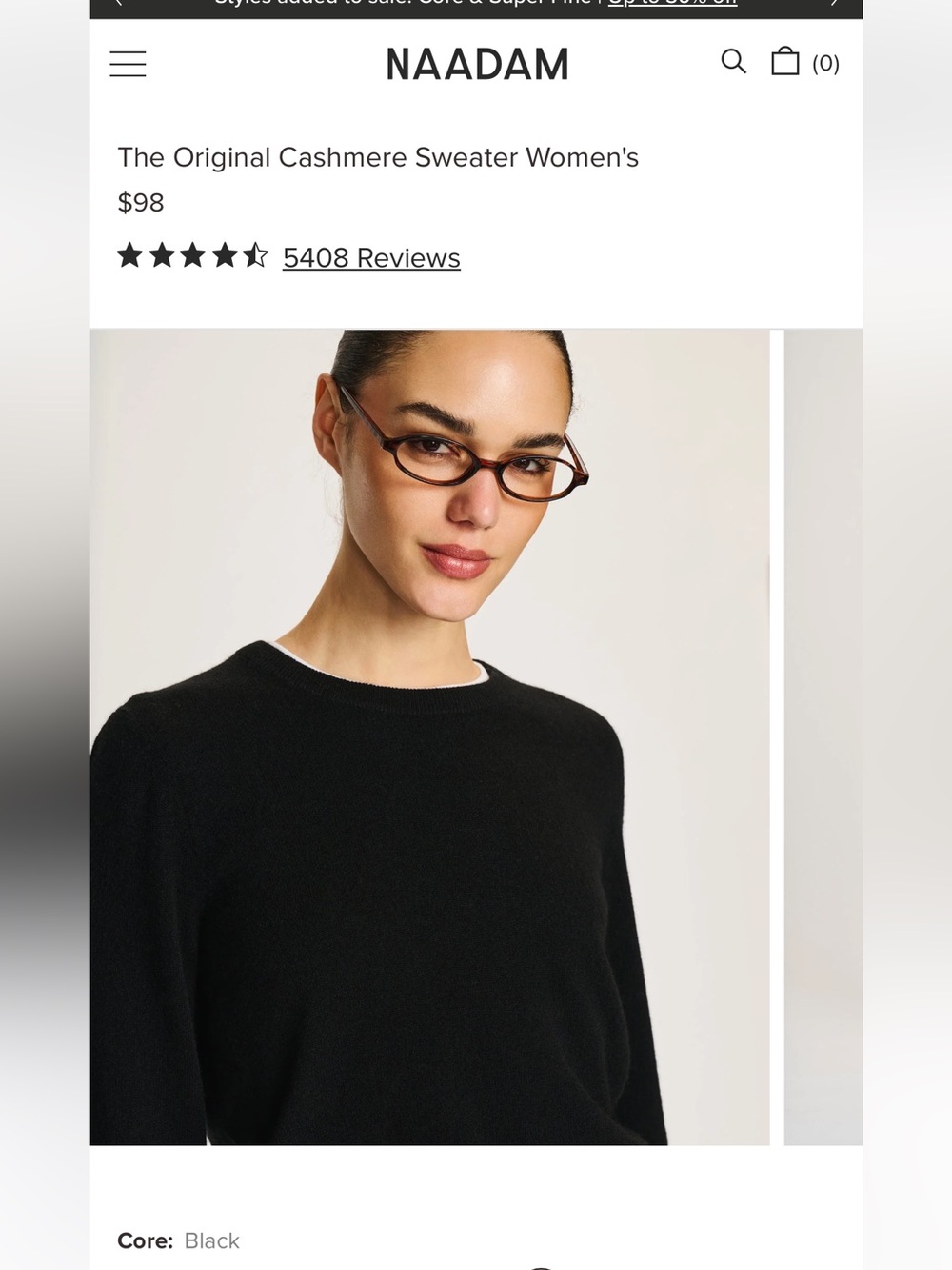 NAADAM The Original Black Cashmere Sweater